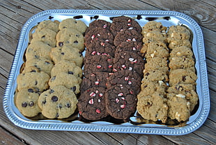 brown cookies lot on stainless steel plate