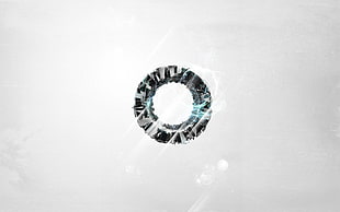 silver-colored diamond ring, abstract, digital art