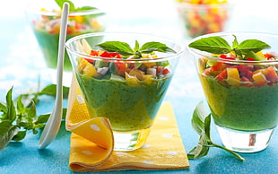 two glass of fruit smoothies