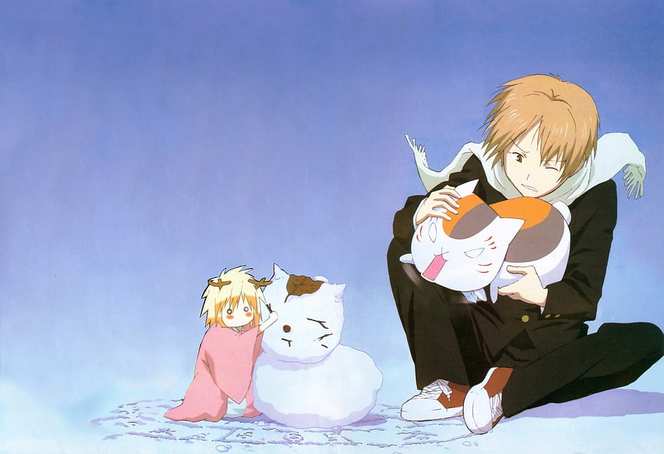 man holding cat anime illustration, Natsume Book of Friends, Natsume Yuujinchou HD wallpaper