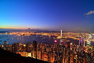 gray high-rise buildings, city, Hong Kong