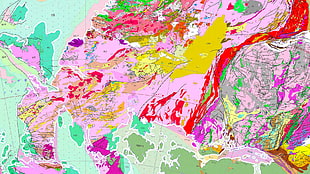 multicolored world map, map