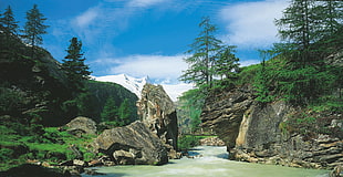 landscape, river, bridge, Austria