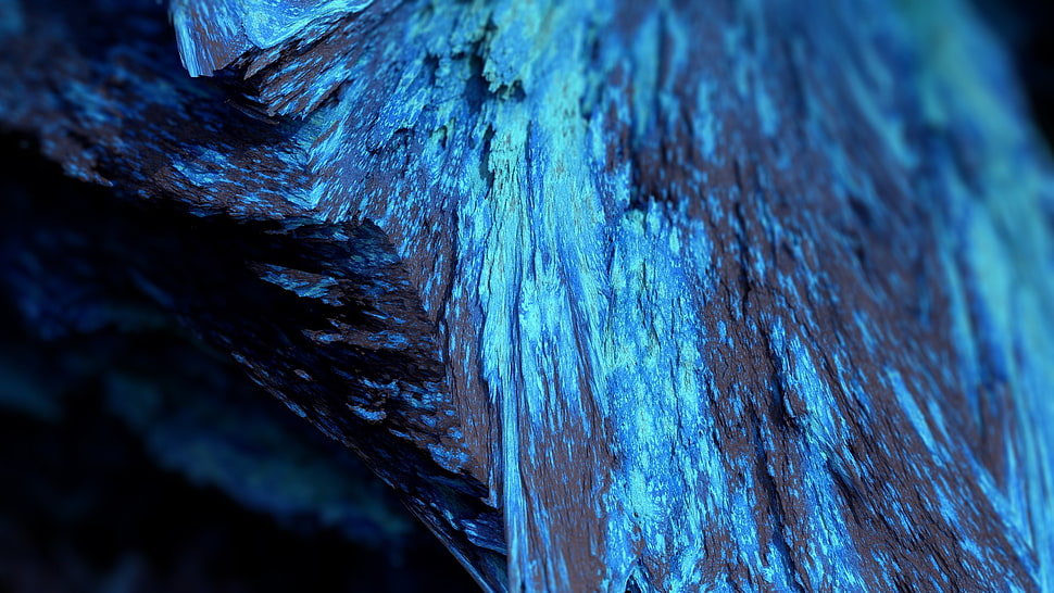 Procedural Minerals, mineral, blue, depth of field HD wallpaper