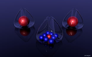 three red and eight blue ball decorations