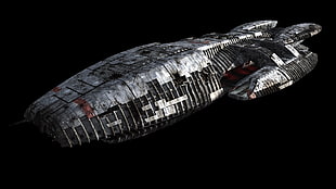 silver and black space ship, Battlestar Galactica, space, spaceship, tv series