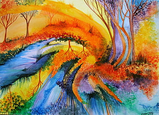 multicolored abstract painting
