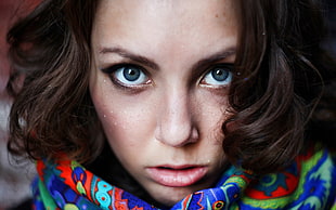 selective focus on female's face HD wallpaper