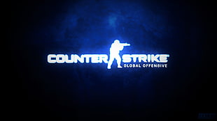 Counter Strike text, cs, blue, Counter-Strike: Global Offensive, blue background HD wallpaper