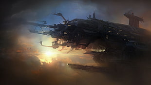 black aircraft digital wallpaper, science fiction, StarCraft, video games, Starcraft II