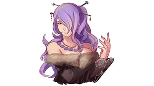purple-haired female anime character illustration, Fire Emblem, Camilla (Fire Emblem), purple hair