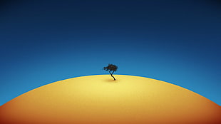 black tree illustration, trees, minimalism, simple background