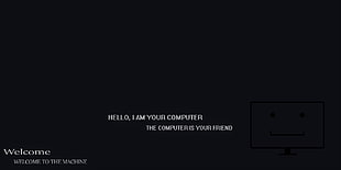 hello, i am your computer text, Retro computers, Windows 10 HD wallpaper