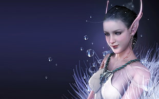 woman in white sleeveless tops fairy illustration HD wallpaper