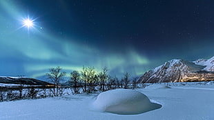 northern lights, nature, landscape, Norway, mountains