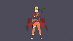 Uzumaki Naruto illustration, anime, Naruto Shippuuden, Uzumaki Naruto, minimalism