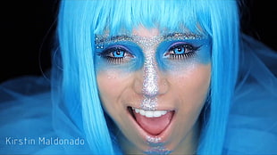 Lady Gaga, Kirstin Maldonado, Pentatonix, open mouth, blue eyes