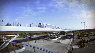 white train, Rennes, monorail, France, urban HD wallpaper