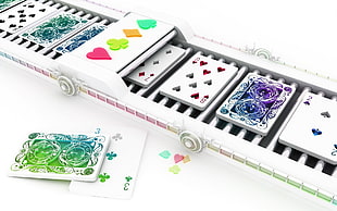 assorted-color playing card lot, cards, digital art, render HD wallpaper