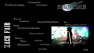 Final Fantasy 7 digital wallpaper, Final Fantasy VII, Zack Fair, video games