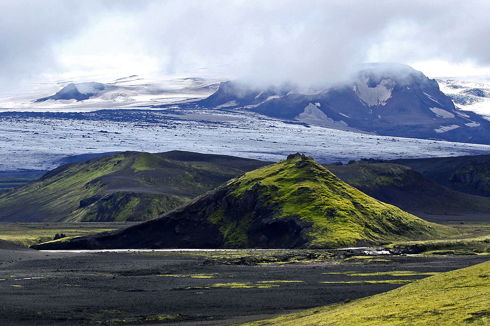 green and black mountain landscape photo, iceland HD wallpaper