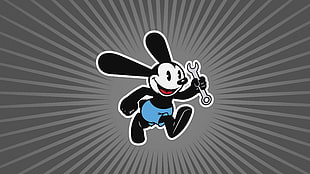 black and white Mickey Mouse holding wrench illustration, Oswald the Lucky Rabbit, Walt Disney, Disney