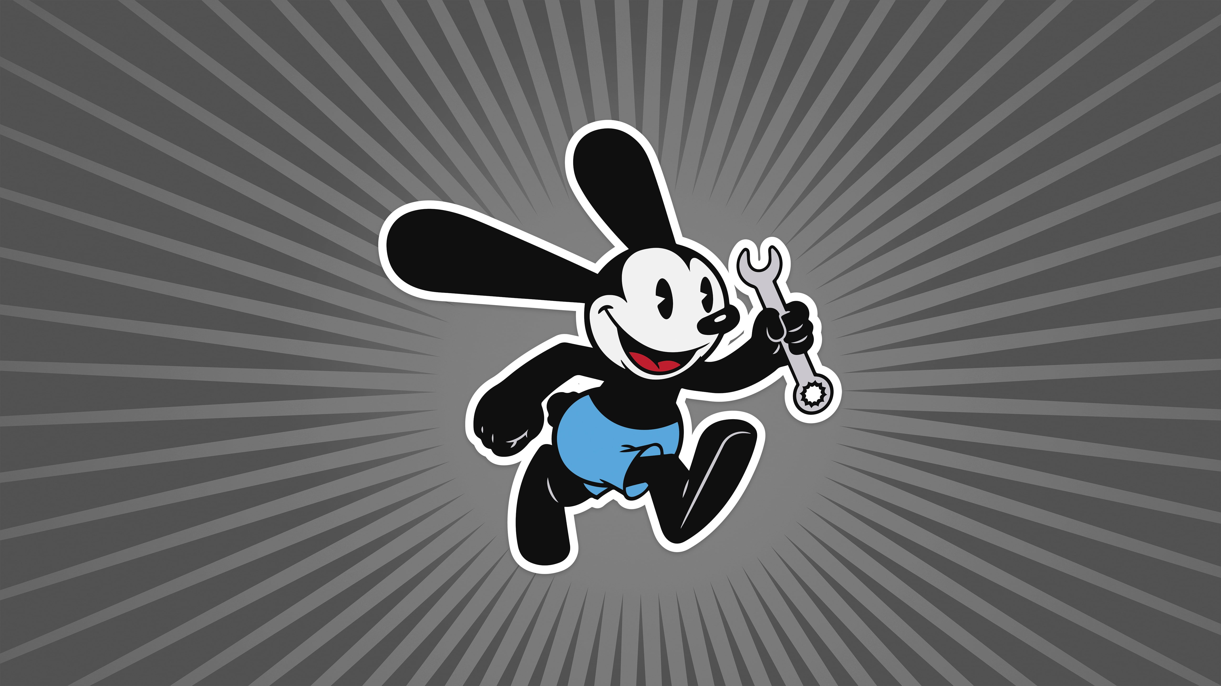 Black and white Mickey Mouse holding wrench illustration, Oswald the ...