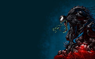 Marvel Symbiote Venom digital wallpaper, Spider-Man, Venom, digital art, drawing