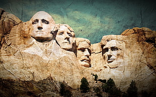 Mount Rushmore, South Dakota, monuments, Mount Rushmore, mountains, filter HD wallpaper