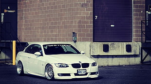 white 5-door hatchback, car, BMW, E 93  HD wallpaper
