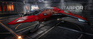 red Starport aircraft screenshot, Elite: Dangerous HD wallpaper