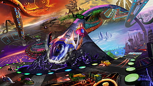 multicolored video racing game poster, F-Zero, video games HD wallpaper