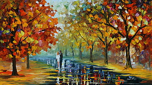 Loneliness of Autumn painting HD wallpaper