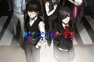 male and female anime character wallpaper, Tokyo Ghoul, Kaneki Ken, Kirishima Touka