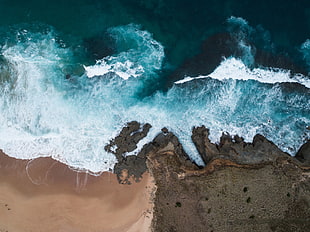 ocean waves, nature, water, beach HD wallpaper