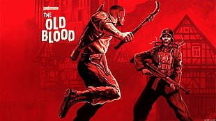 The Old Blood digital wallpaper, video games, Wolfenstein: The Old Blood, Wolfenstein, red