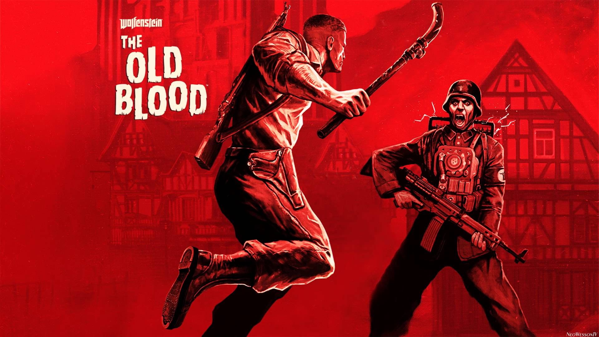 The Old Blood digital wallpaper, video games, Wolfenstein: The Old Blood, Wolfenstein, red