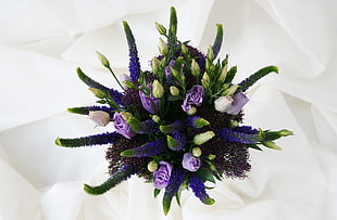 purple and white Rose flower bouquet