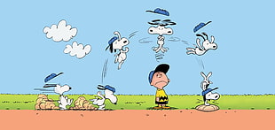 Charlie Brown and Snoopy wallpaper, Peanuts (comic), artwork HD wallpaper