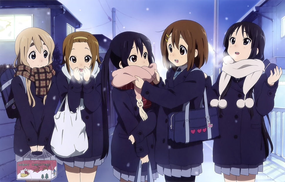 K-On! characters wallpaper, anime, winter, K-ON!, Kotobuki Tsumugi