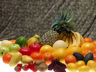 pile of fruits on table HD wallpaper