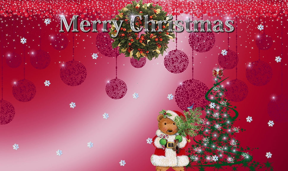 merry Christmas text HD wallpaper