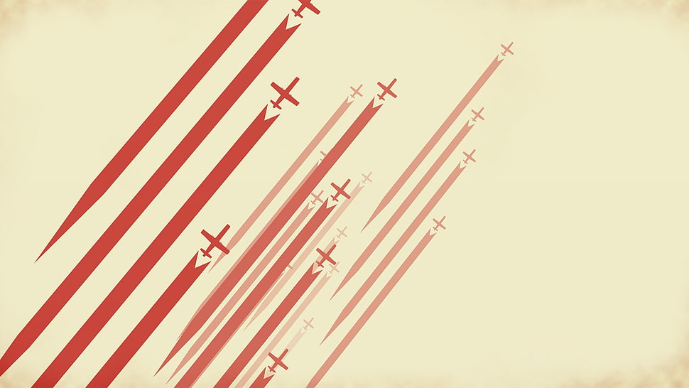 red and brown plane logo, digital art, minimalism, lines, stripes HD wallpaper