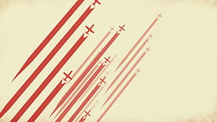 red and brown plane logo, digital art, minimalism, lines, stripes