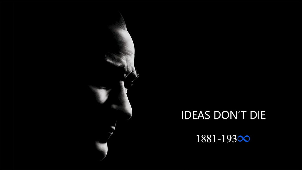 Ideas don't die text, Mustafa Kemal Atatürk, head, THE GENERAL, men HD wallpaper