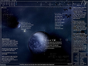 Pluto planet, infographics, planet, Pluto, Moon HD wallpaper