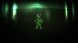 man illustration, digital art, Fallout, Pip-Boy, green
