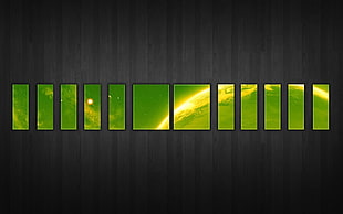 green and black panel art