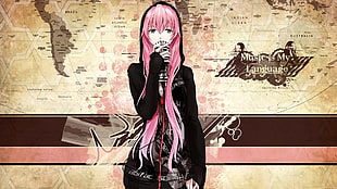 pink-haired anime illustration, Vocaloid, Megurine Luka, pink hair, long hair HD wallpaper