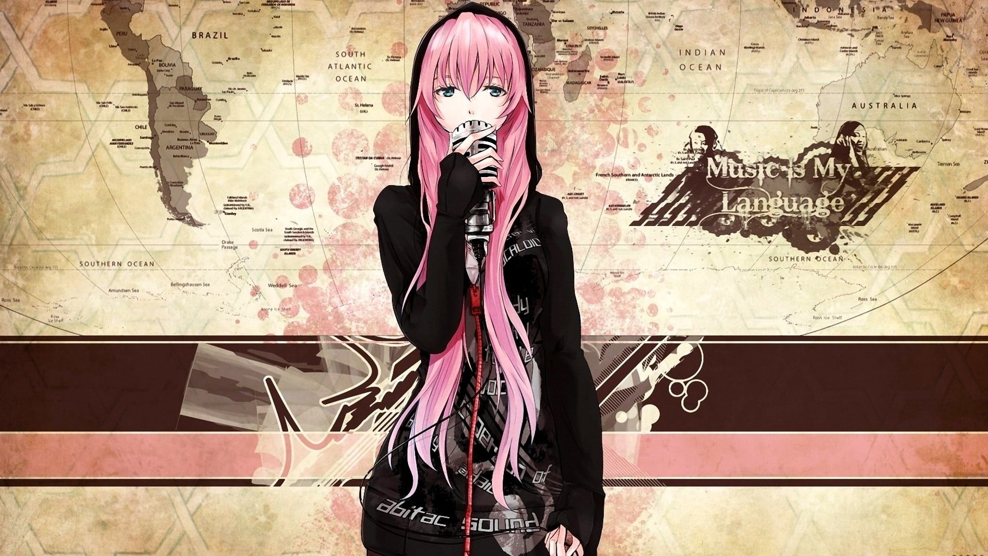 pink-haired anime illustration, Vocaloid, Megurine Luka, pink hair, long hair